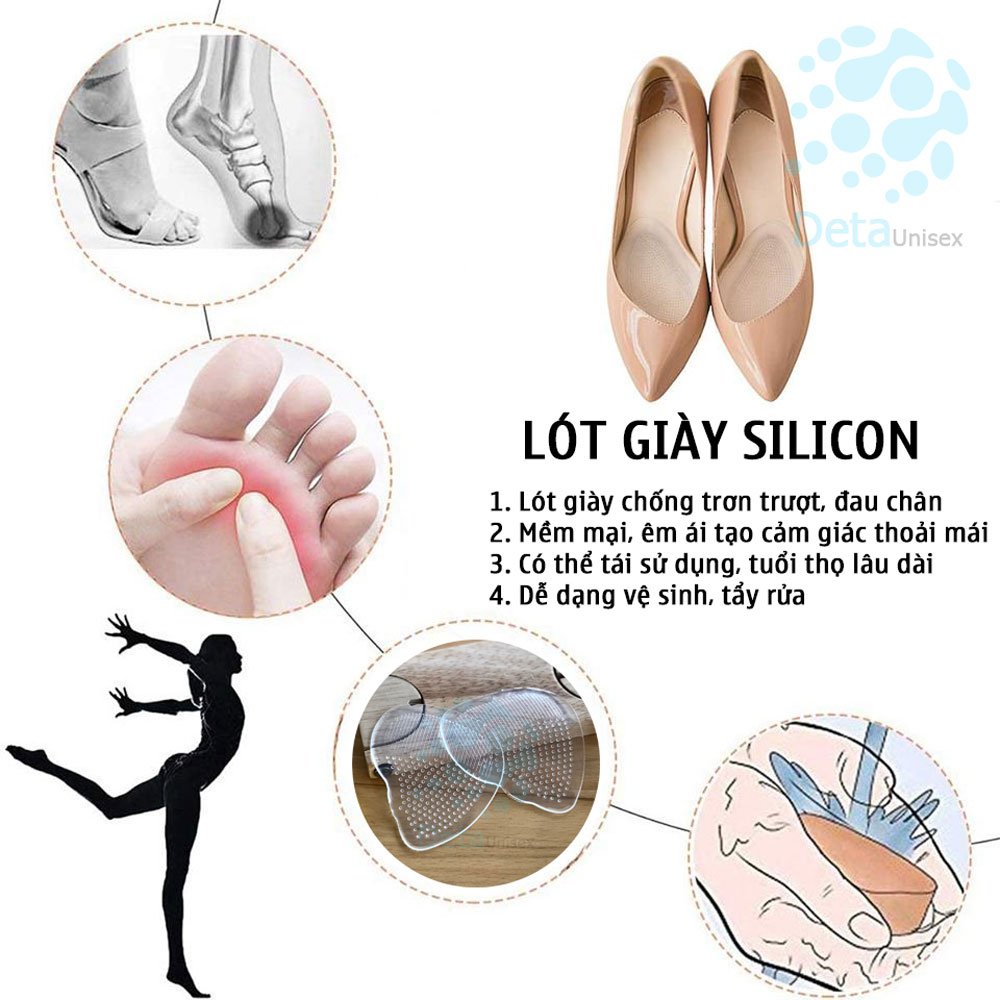 miếng lót mũi giày silicon giảm đau chân khi đi giày cao gót